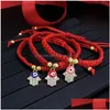 Cadena 2021 Hanmade Fátima Mano Malvado Ojo Azul Colgantes Tejido Red String Cadena Pulsera Para Mujeres Moda Lucky Chapado en oro B Dhgarden Dhh8C