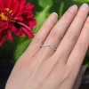 Rings Attagems Moissanite Diamond Plated Rings Jewelry Moissanite Chevron Shared Prong Set Dainty Wedding Band with 1.5 Mm Stones