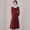 Sukienki swobodne jesień 2024 W stylu francuskim Specjalne zainteresowanie lekkie luksusowe odchudzanie eleganckie tosty dla damskiej sukienki
