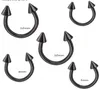 BLACK Silver Cone Horseshoe Bar Piercing Body Jewelry Nose hoop Nose Ring 100pcslot Eyebrow Bar Lip Labret Jewelry9565801