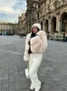 Kvinnors päls kvinnor mode varma faux förtjockar kappa vintage långärmad huva korta kvinnliga jackor höst vinter chci lady streetwear