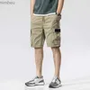 Herr shorts militär utomhus klassisk kompass armband broderade män shorts byxor avslappnad lös last shorts man byxor nya flera fickor 240226