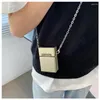 Midjepåsar Mini Lipstick Satchel Lady 2024 Silver Cigarett Case Chain Stylish Messenger Xiaoqing Mobiltelefonpåse