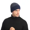 Bérets épais hiver tricoté chapeau coupe-vent thermique polaire doublé bonnet chaud doux extensible casquette pour hommes femmes course à pied cyclisme et ski