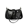 Y2k mulheres coreano harajuku goth estrela menina preto saco de mão fada grunge estética carteira bolsa de ombro bolsas baguette tote bags 240219