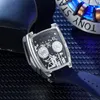 Relojes de pulsera OBLVLO Hombres Reloj automático 42 mm Tonneau Reloj de pulsera mecánico 5ATM Impermeable Luminoso Zafiro Motor Cilindro Dial
