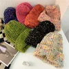 Bérets en vrac tricot chapeau de laine femmes hiver bonnet en plein air mode chaud couple casquette grande circonférence de la tête pile cadeaux de noël