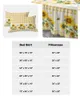 Sängkjol Solros akvarell Flower Bee Plaid Elastic Montered Bed Steread With Pudowcases Madrass Cover Bedding Set Sheet