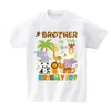 Family Matching Outfits Zoo Animal Birthday Tshirt Family Matching Clothes Kids Boy Shirt 3 year Party Girls TShirt Clothing Children Outfit Custom name