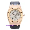 Relógios mecânicos suíços Audemar Pigue Epic 26120or Relógio masculino Série Royal Oak Relógio com fuso horário duplo Reserva de energia 18k ouro rosa Relógio mecânico automático Wh HB YA99