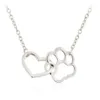 Hollow Out Cute Heart Dog Cat Paw Pendant Necklace Animal Print Friendship Jewelry Mother Child Love Necklaces265j