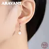 925 Sterling Silver Rose Gold Drop Earrings For Women Freshwater Pearl Earrings Wedding Jewelry White Pink Purple 240220