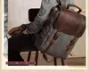 الموضة الذكور حقيبة ظهر جلدية عسكرية القماش الظهر الرجال للنساء حقيبة مدرسية حقيبة Bagpack Rucksack Mochila 240219