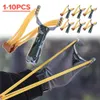 Jakt Slingshots 10-1pcs Slingshot remsor kraftfulla Slingshot Sling Shling Camouflage Bow Catapult Outdoor Hunting Camping Three-Pys Rubber Band Kit YQ240226