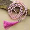 Necklaces Classic 108 Beads Malas 8MM Natural Stone Long Tassel Necklace Yoga Meditation Lariat Necklaces Spiritual Jewelry