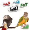 Inne zaopatrzenie ptaków płócienne mini klatka do żucia wisząca dom do domu stojące gry zabawne trampki kształt losowy kolor zabawki
