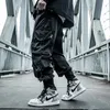 Houzhou Black Cargo Pants Men joggar Hip Hop Techwear Pants Hippie lastbyxor för män Streetwear Plus Size Pockets Oversize 240219