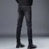 Jeans da uomo firmati di marca Peluche Autunno e Inverno Nuova tendenza Ricamo Hot Diamond Stretch Pantaloni slim fit WEN3