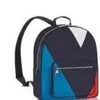 رجال جلدي أصلي دامير الجرافيت قماش كلاسيكي أزرق اللون الأحمر والأبيض على ظهره على ظهر حقيبة الظهر جوش Backpack M41530243J