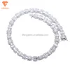 Lifeng bijoux Style chaud luxe glacé Moissanite chaîne cubaine deux tons argent passe diamant testeur lettre collier cubain chaîne