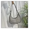 Shoulder Bags Netizen Diamond Underarm Bag 2024 New Bing Sparkling Tassel Half Moon Single Crossbody 240427