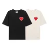 Camiseta para hombre, camiseta de París, camisa holgada clásica con bordado de corazón, camisa de manga corta para mujer