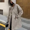 Spring New Classic Plaid Retro Hooded Shirt Jacket Casual and Loose