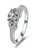 Solid Platinum PT950 1CT fina diamantkvinnor Jubileumsring Vackra födelsedagsfest smycken gåva till flickvän4362278