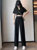 Pants Women Office Casual Elegant Empire Loose Minimalist Pure Fashion Korean Style Trousers Ladies Summer Design Cozy Basic 240223