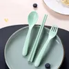 食器セット小麦ストロースリーピーステーブルウェアスプーン箸フォークポータブル子供向けセット