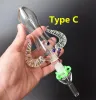 NC Set Octopus Design 14mm NC Kit with Titanium Nail Mini Glass Water Pipes Bong ZZ