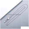 Colliers pendentifs 3 styles de collier plaqué argent de haute qualité Nouveau produit Classique Rectangar Trois-Nsional Bijoux Fourniture en gros D DHFVP