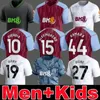 23 24 축구 유니폼 키즈 홈 2023 2024 Aston Villas 축구 셔츠 멀리 세 번째 Camisetas Micting McGinn Buendia Watkins Maillot Black 골키퍼