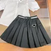 Kids girls summer two pcs tutu skirts sets fashion pleated skirt with white cotton short sleeves T shirts baby girl designer clothes girl outfits