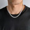 Yeni varış hip hop kolye moda s925 gümüş bireysellik moissanite elmas şeklindeki Küba zinciri siyah insanlar erkek kolye
