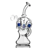 Glass Hookah Bongs Recycler Dab Rigs Bubbler Smoking Water Pipes Oil Burner with 14mm Joint