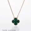 Märke 15mm Clover Necklace Fashion Charm Single Flower Cleef Necklace Luxury Diamond Agate 18K Gold Designer Halsband för kvinnor BTTG5