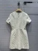 Milan Runway Dress 2024 New Spring Summer O Neck Short Sleeve Fashion Designer Dresses Brand Same Style Dress 0227-7