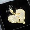 Custom Pass Diamond Tester Vvs Moissanite Iced Out 10K 14K 18K Karat Real Gold Heart Shape Pendant For Gift Jewelryor