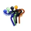 Healthy_Cigarette CSYC Y051 Tubi per fumatori colorati 30mm OD Ciotola stile serpente Swirl Flusso d'aria liscio Dab Rig Tubo a mano in vetro Adatto al palmo della mano