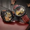 Relogio Masculino SHENHUA Automatic Mechanical Tourbillon Watches Men Top Brand Luxury Leather Band Transparent Skeleton Watch D18220h