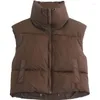 Gilets Femmes Peritang Femmes Automne Hiver Gilet Vestes sans manches Gilet Manteaux chauds 2024 Luxe Y2K Rembourré Puffer Vêtements féminins