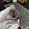 Montre pour femme Clean Factory 28MMdate Just Purple Diamond Watch Haute qualité automatique mécanique verre saphir 904L montre étanche Festival cadeau montre de créateur