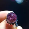 Кольца кластера натуральный фиолетовый Super Seven 7 красный лепидокрокит кварц регулируемое кольцо 12 мм круглый рутилированный для женщин и мужчин ювелирные изделия