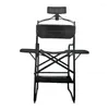 Camp Furniture Tall Directors Chair Heavy Duty Bar Height Folding Makeup Padded Seat With Side Table Foot Rest For Camping Home Or Patio