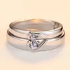 Wedding Rings Engagement Ring Heart Lover Couple Promise 4XBF