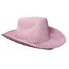 Bérets Glitter Cowboy Hat Fedora Bachelorette Party Cowgirl pour la goutte nuptiale