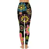 Calças ativas florais ditsy leggings flores abstratas trabalhar yoga push up estética esportes collants bolsos design de secagem rápida legging