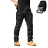 Pantalons pour hommes Ceinture cadeau Unique Forces spéciales Fans Salopette Extensible Respirant Tactique Multi Poche Front Zipper Extérieur Casual