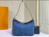 Jeansowo niebieska torba na torba mm na ramię średnia torebka najwyższej jakości skórzana skórzana moda designerka na zakupy mini księżyc torebka 10A Portfel sprzęgła M46203